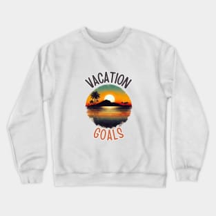 Vacation Goals Tropical Vintage Sunset Crewneck Sweatshirt